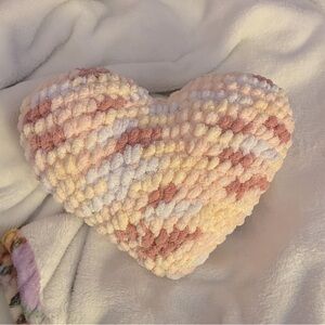 HANDMADE crochet small heart pillow